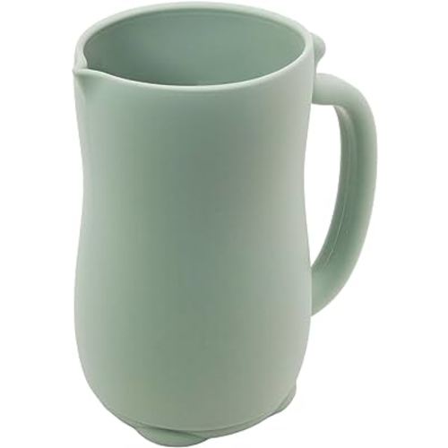 mandoo Baby Bath Rinse Cup - Food Grade Silicone - Shampoo & Body Washing Rinser Cup For Kids with Easy Grip Handle to Rinse Baby Shampoo and Soap - Baby Essentials (Light green)