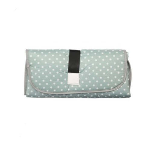 Baby Joy Portable Diaper Changing Pad Clutch for Newborn - Light green dots