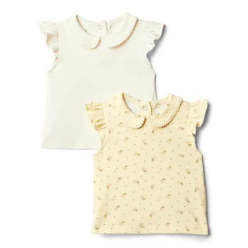 Amazon Essentials x Sofia Grainge Toddlers and Baby Girls' Short Sleeve Blouse, Pack of 2