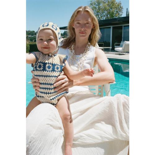 CROCHET KNIT BONNET - Ecru / Blue | ZARA United States