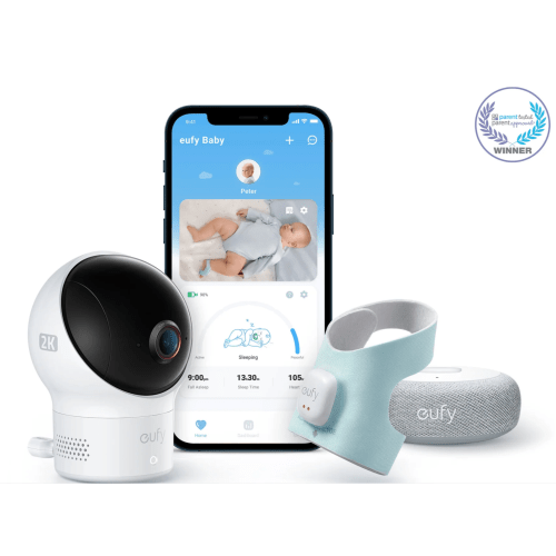 eufy S340 Smart Sock Baby Monitor 2K Camera Track Sleep/Heart Rate/Cry Detection