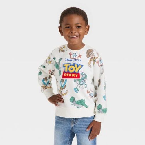 Toddler Boys' Disney Toy Story Fleece Sweatshirt - Off-White