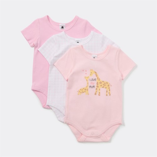 Dymples Baby Stretch Bodysuit 3 Pack - Baby Pink - Size 0000