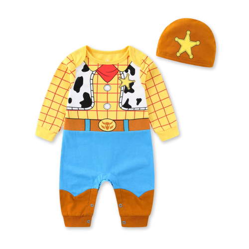 Disney Toy Story Woody Coverall with Cap (Baby Boys), 2 Piece Set, Sizes NB-24M