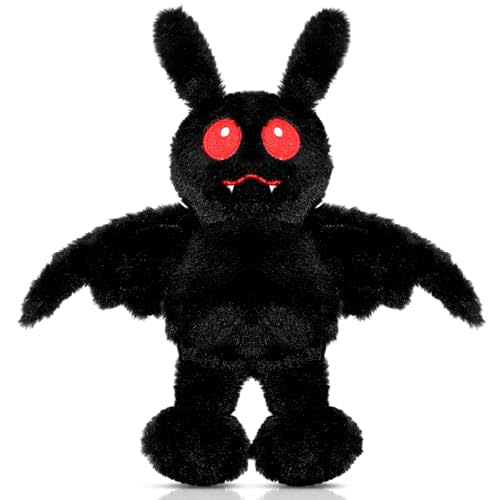 Jenaai 13.4 Inch Mothman Plush Creepy Goth Stuffed Mothman Animals Decoration Creepy Costume Accessory Supplies Birthday Party for Favors Boys Girls(Goth)