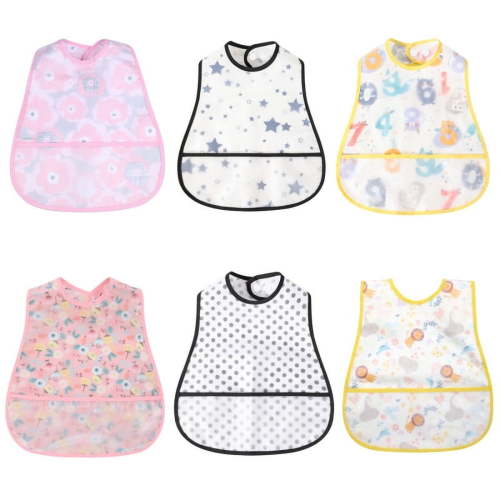 Baby bibs Waterproof Toddler bib - Feeding bib with Pocket for Infant Boy Girl Washable 6-36M