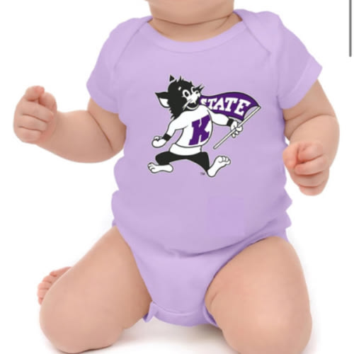Little King K-State Wildcats Baby LAVENDER Primary Logo One Piece - 5116218