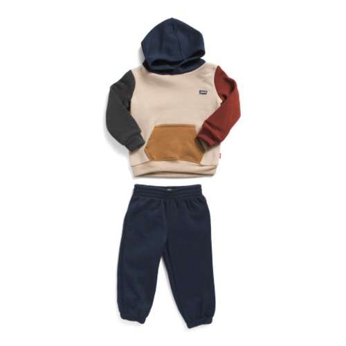 Infant Boys 2pc Color Block Fleece Lined Hoodie And Pants Set | Baby Boys (0-24m) | Marshalls