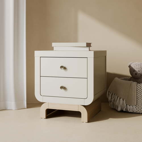 Art of Nursery by Storkcraft Santorini 2 Drawer Children's Nightstand, Frosted Oat with Driftwood