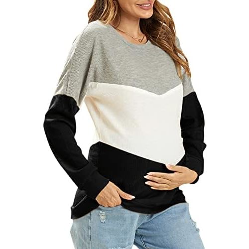 IFFEI Women's Maternity Nursing Tops Breastfeeding Tank Shirt Long Sleeve Nursing Clothes