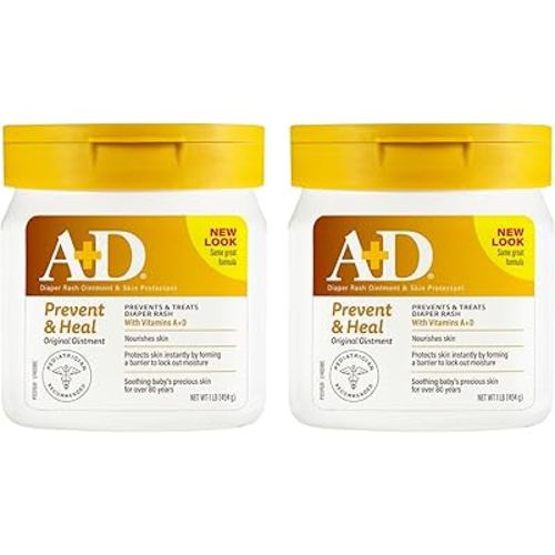 A+D Original Diaper Rash Ointment, 1 Pound Jar Pack of 2