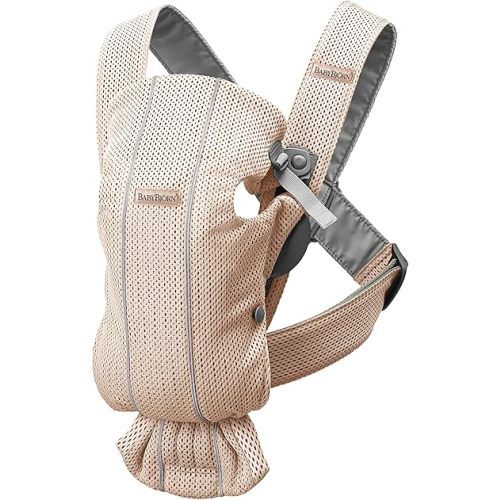 BabyBjörn Baby Carrier Mini, 3D Mesh, Pearly Pink Newborn Carrier (7-25 lbs), Ergonomic, Easy-to-Use