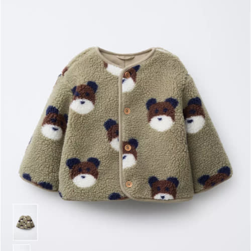 BEAR FLEECE JACKET - Sage Green | ZARA United States