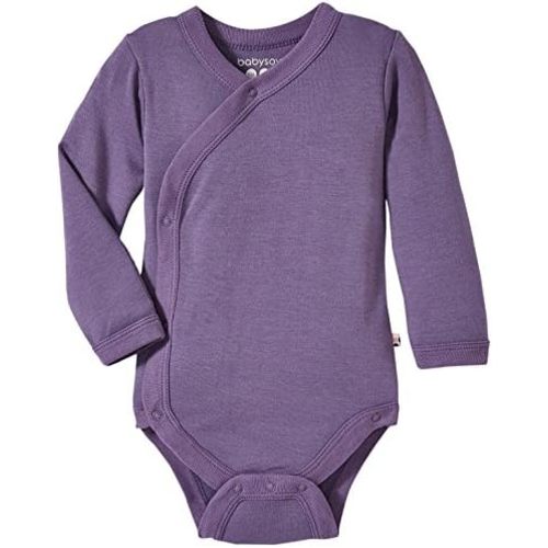 Babysoy Unisex Newborn, Infant, & Baby Long Sleeve Kimono Wrap Around Side-Snap Organic Bodysuit/Onesie Onepiece