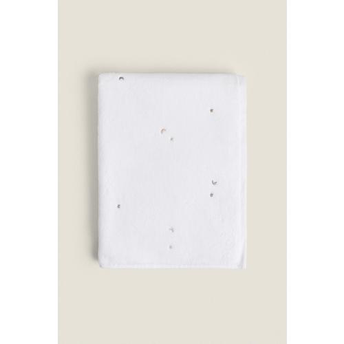 CHILDREN'S BATH TOWEL WITH STARS AND MOONS - Oyster-white | ZARA United States