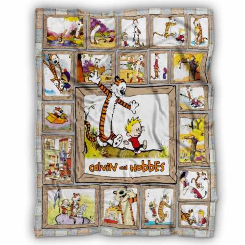 Cal.vin and Hobbes Cute Fleece Blanket, Calvin Hobbe.s Comic Strip Cartoon Funny Blanket, Birthday Gift, Christmas Gift, Baby Shower Gifts