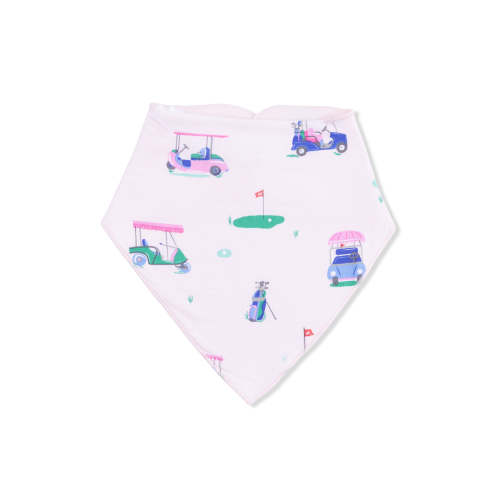 Bandana Bib, Vintage Golf Carts Pink