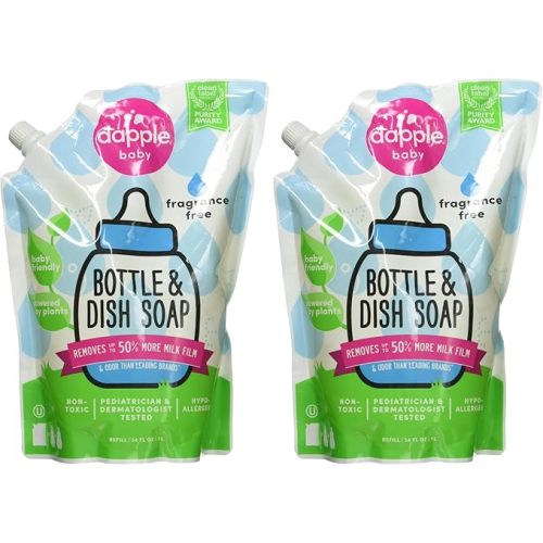 Dapple Refill Pack Baby Bottle and Dish Liquid, 33.8 Fl Oz