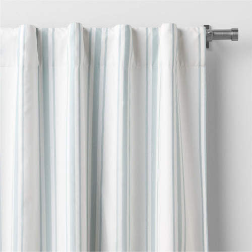 Rhodes Blue Yarndye Stripe Blackout Curtain Panel 44" x 96" by Jake Arnold