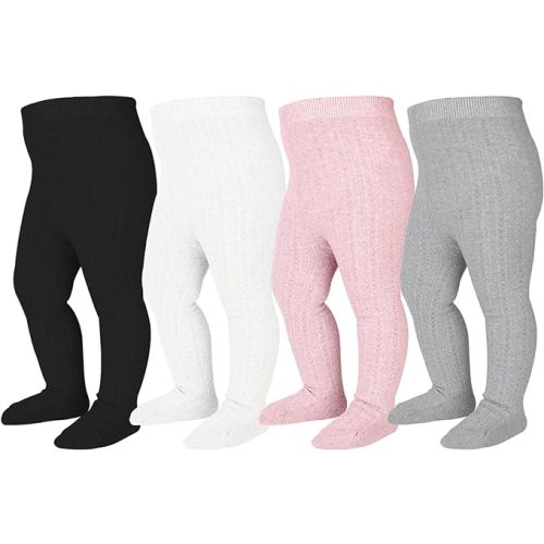 Mini angel Baby Tights Cable Knit Tights Baby Leggings Seamless Cotton Stockings Pantyhose 3/4 Pack for Infants Toddlers 0-5T