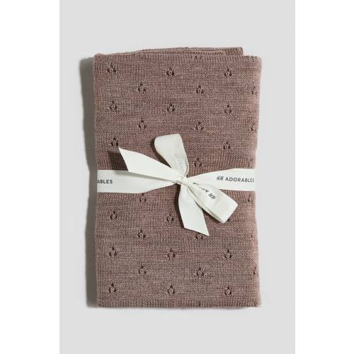 POINTELLE-KNIT WOOL BLANKET