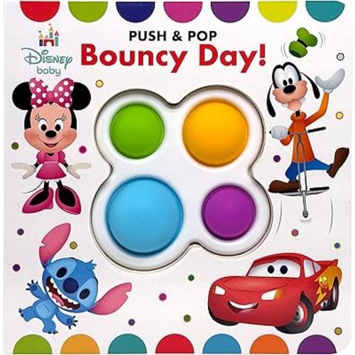 Disney Baby Mickey, Minnie Mouse, Cars, Stitch, and More! - Bouncy Day! Push & Pop - Tactile Fidget Toy Play - PI Kids