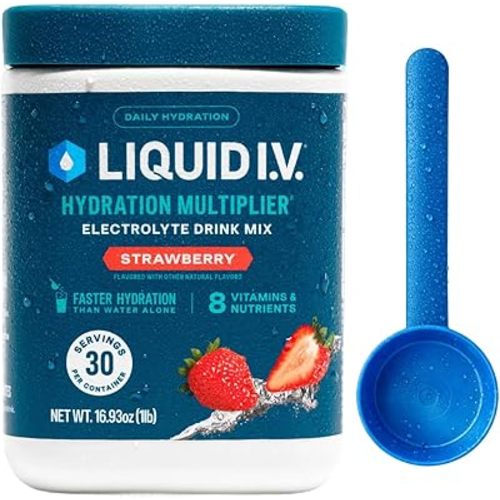 Liquid I.V.® Hydration Multiplier - Strawberry | Electrolyte Powder Drink Mix | 1 Tub (30 Servings)