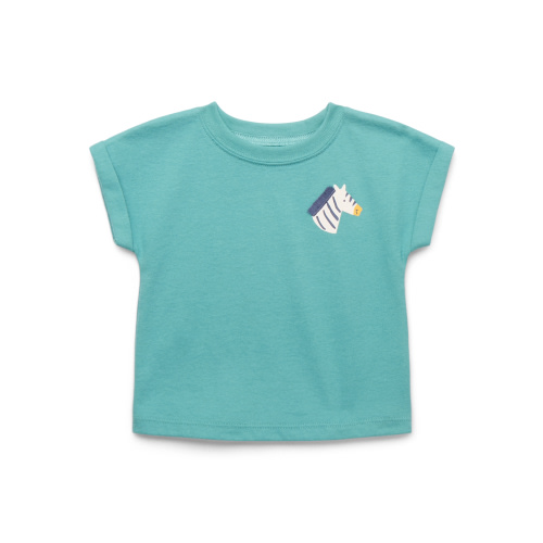 Garanimals Baby Boy Jersey Tee with Rolled Sleeves, Sizes 0-24 Months