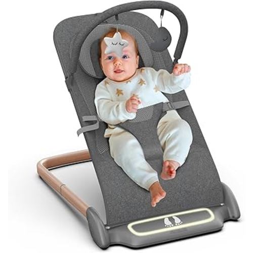 Baby Bouncer, SYCYH Portable Bouncer Seat for Baby Newborn, Infants Bouncer with Music/Removable -Toy Bar