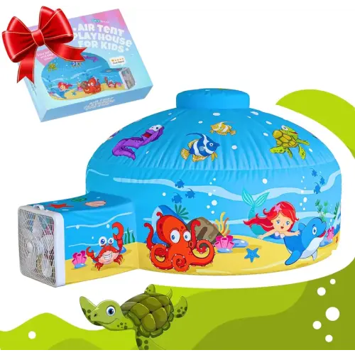 SKYWIN Air Tent Fort Large Playhouse for Kids - Inflatable Fort - TikTok Shop