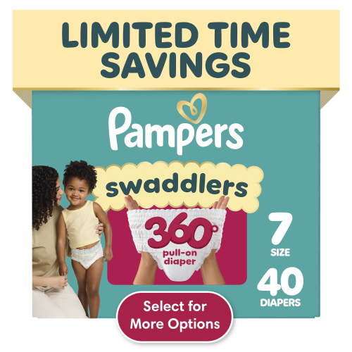 Pampers, Swaddlers 360 Baby Diapers, Size 7, 40 Count
