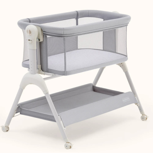 HARPPA Cuddly Sway | 3-in-1 Rocking Baby Bassinet & Bedside Sleeper for Newborns with Mattress for Reflux | Attaches to Bed, Adjustable Heights, Non-Toxic & CPSC Certified | Sturdy Frame, Portable Wheels, Tool-Free Setup, Gentle Rocking | Perfect for Newb