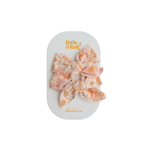 Twin Bow Clips | Pastel Bloom – Little and Fern