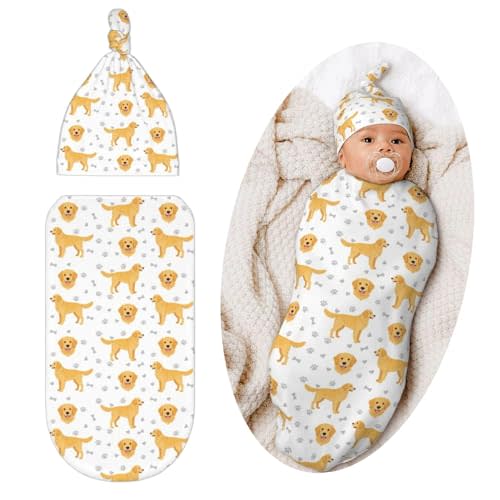 Golden Retriever Swaddle Blanket, Dog Theme Baby Clothes Baby Items Stuff