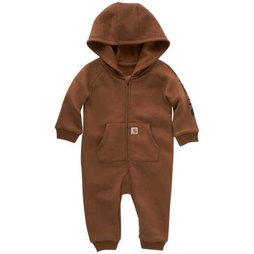 Carhartt Infant Boys' Fleece Zip Front Long Sleeve Coverall, Medium Brown | 6M