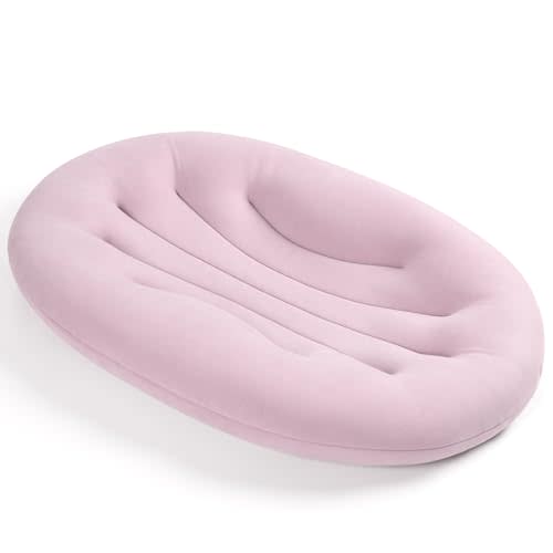 Baby Lounger for Newborn: Portable & Lightweight Pillow for Tummy Time Playtime & Diaper Changes - Skin-Friendly & Breathable for 0-12 Month Supervised Use