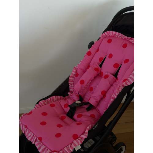 Pram liner - polka dot ruffle