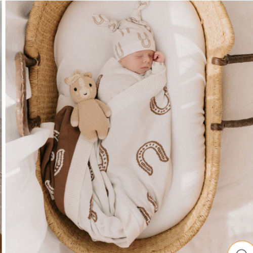 Knit Blanket | Western Horse Shoe – Little and Fern