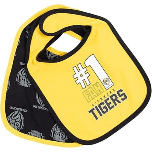 Richmond Tigers AFL Footy Baby Infant Toddler 2 Pack Bib Set