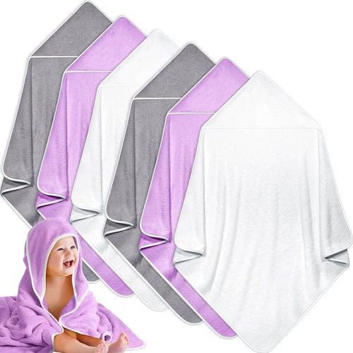 Chumia 6 Pack Baby Bath Towel Coral Fleece Soft Absorbent Newborn Hooded Towel for Kid 30 x 30 Inch Toddler Bath Blanket for Babies Infant Shower Gift(Multicolor)