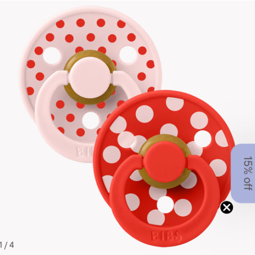 BIBS STUDIO Pacifiers 2 Pack Polka | Blossom/Candy Apple – Bibsworld store US