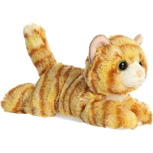 Aurora Mini Flopsie 8" Ginger Cat Adorable Stuffed Animal | Compact tummy-lying animals with bean-filled stability