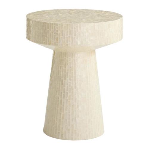 Issa Capiz Accent Table, White