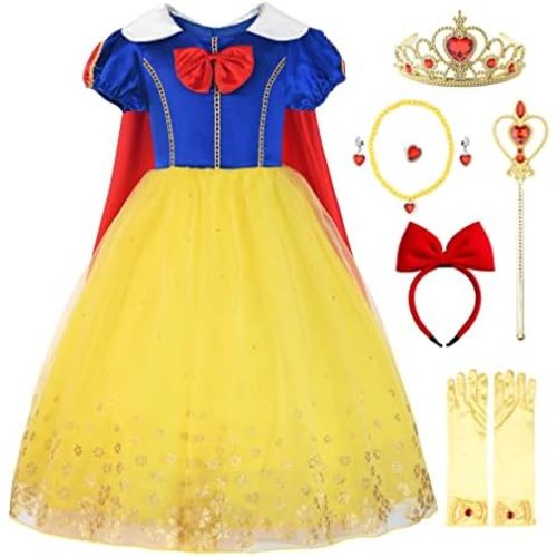 JerrisApparel Girls Princess Costume Dress Snow Birthday Party Cosplay Outfits