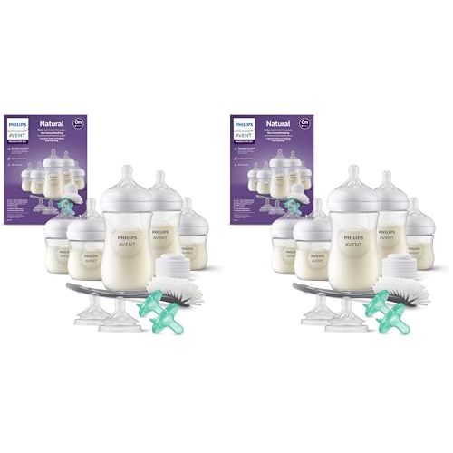 Philips AVENT Natural Baby Bottle with Natural Response Nipple,Newborn Baby Gift Set,SCD838/02,(Pack of 2)