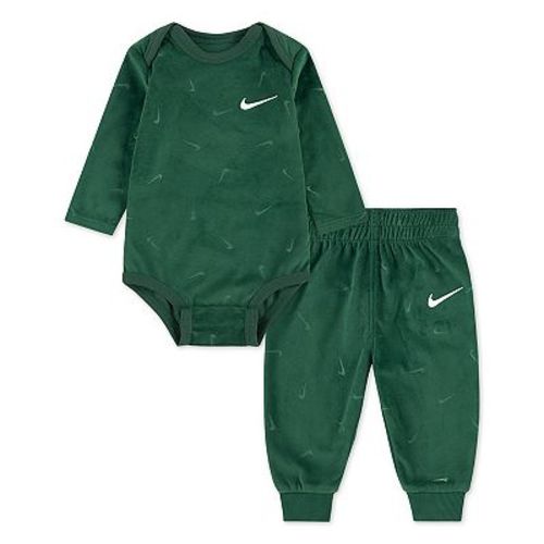 Newborn Baby Nike Velour Long Sleeve Bodysuit and Sweatpants 2-Piece Set