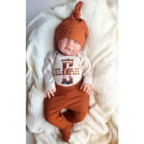 Personalized Western Newborn Boy Outfit Set: Embroidered Blanket, Clothes | Rustic Cowboy Gift