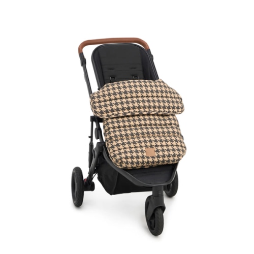 Black Houndstooth Linen Pram Cosy