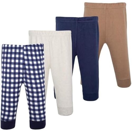 Hudson Baby Basics Unisex Baby Comfy Cotton Pants 4-Pack