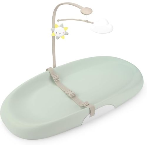Skip Hop Baby Changing Pad Nursery Style Light-Up & Diaper Change Tracker Wipeable and Contoured with Cushioned Foam Fits Standard Changing Tables Oat
